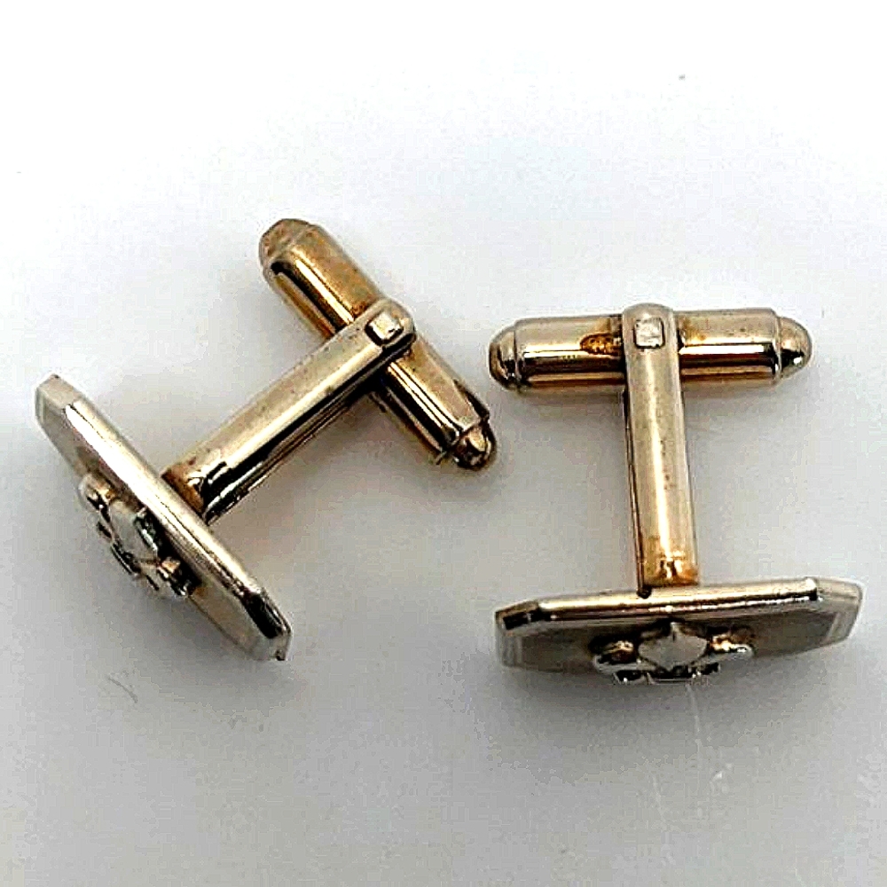 Gold fleur de lis vintage cufflinks - Picture 3 of 4